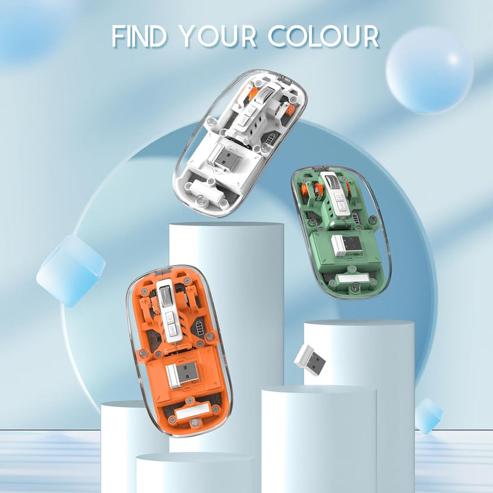 MAGIC-REFINER HXSJ Kabellose Maus Bluetooth, 2,4GHz+Bluetooth 5.0 Funkmaus Wiederaufladbare Leise Ul
