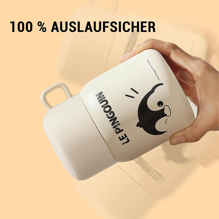 Thermobehälter für Essen, 500ml Edelstahl Warmhaltebehälter Essen mit Falten Löffel, Müslibecher To
