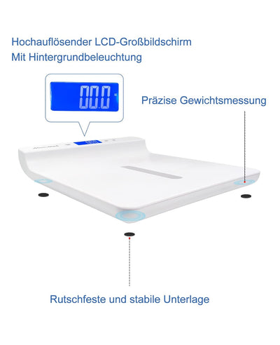 Digitale Babywaage Bluetooth, Kleinkindwaage, Multifunktions-Waage für Haustiere und Kleinkinder in