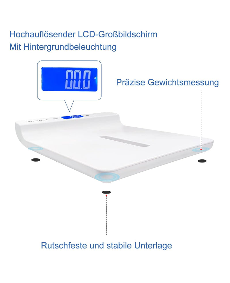 Digitale Babywaage Bluetooth, Kleinkindwaage, Multifunktions-Waage für Haustiere und Kleinkinder in