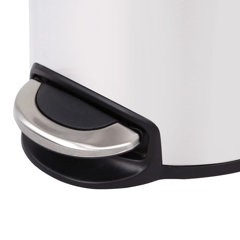PROREGAL Treteimer mit stilvollem Pedal, leise schliessendem Deckel & Kunststoffinneneimer | 12 Lite