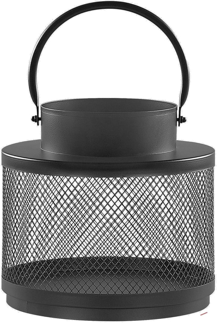 Moderne Laterne schwarz aus Metall 19 cm Metallgitter und Henkel rund Yamdena