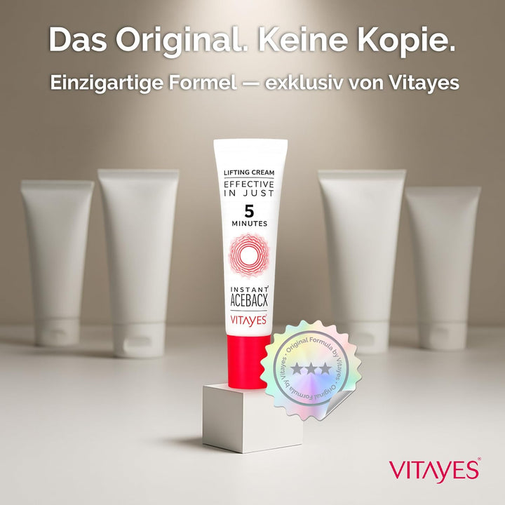 VITAYES Instant Ageback - Anti Aging Creme, Soforteffekt gegen Falten, Tränensäcke und schlaffe Haut