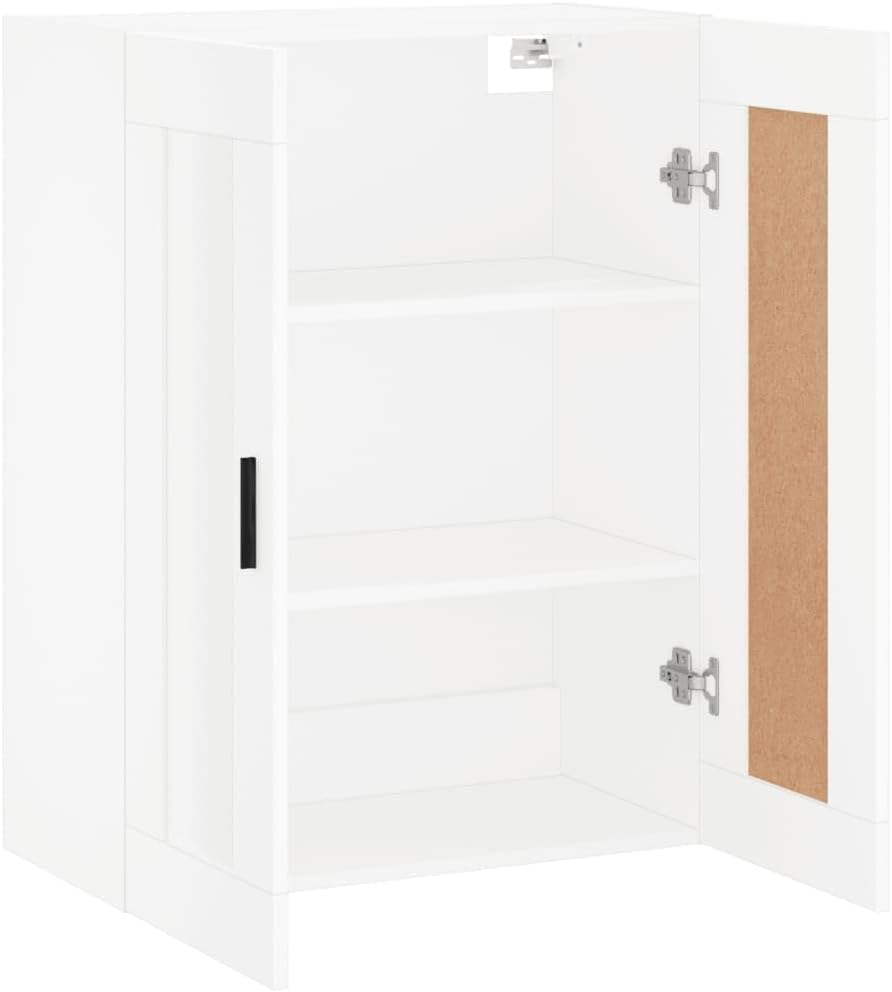 Gecheer Schrank, Hängeschrank, Wandschrank, modern, aus Sperrholz, Weiss, mit 2 Türen, 69,5 x 34 x 9