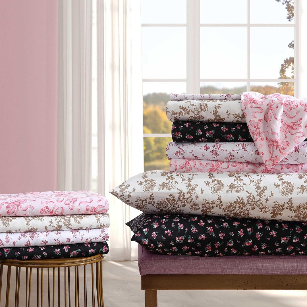 Betsey Johnson - Twin XL Sheet Set, Soft & Lightweight Bedding, Fade & Wrinkle Resistant (Bouquet Di