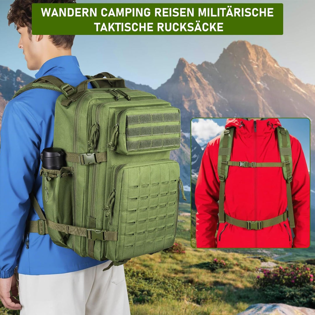 OUUTMEE 40L Taktischer Rucksack 900D Nylongewebe Jagd Rucksäcke Outdoor-Überlebensrucksack Rucksack