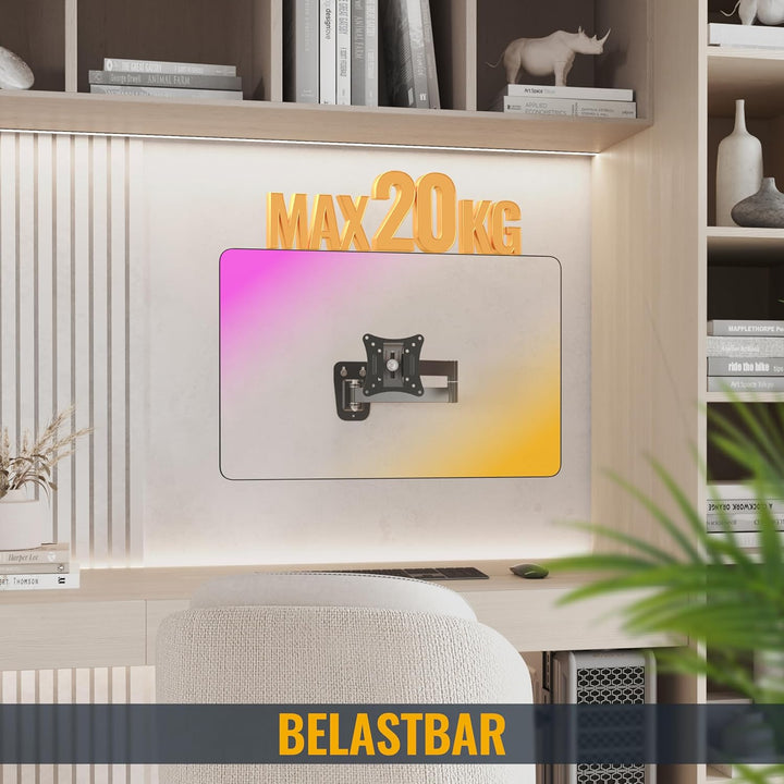 RICOO Halterung Monitor Arm Wand Monitorhalterung Schwenkbar Neigbar 15-27 Zoll, S2311, Wandhalterun