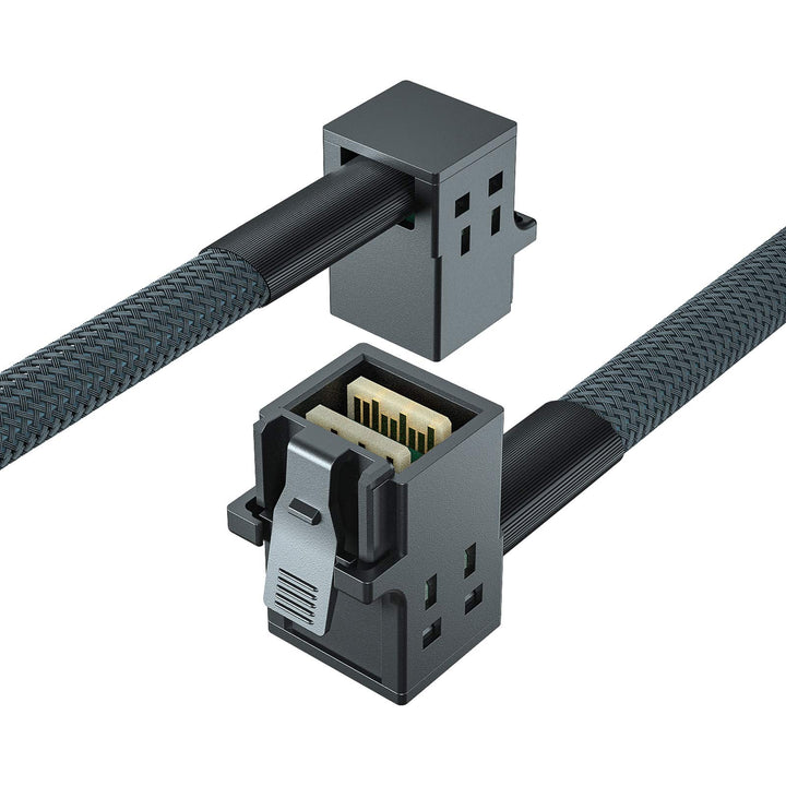 10Gtek Internal Mini SAS HD SFF-8643 zu SFF-8643 Kabel, Right Angle zu Right Angle, 0.75-Meter(2.4-f