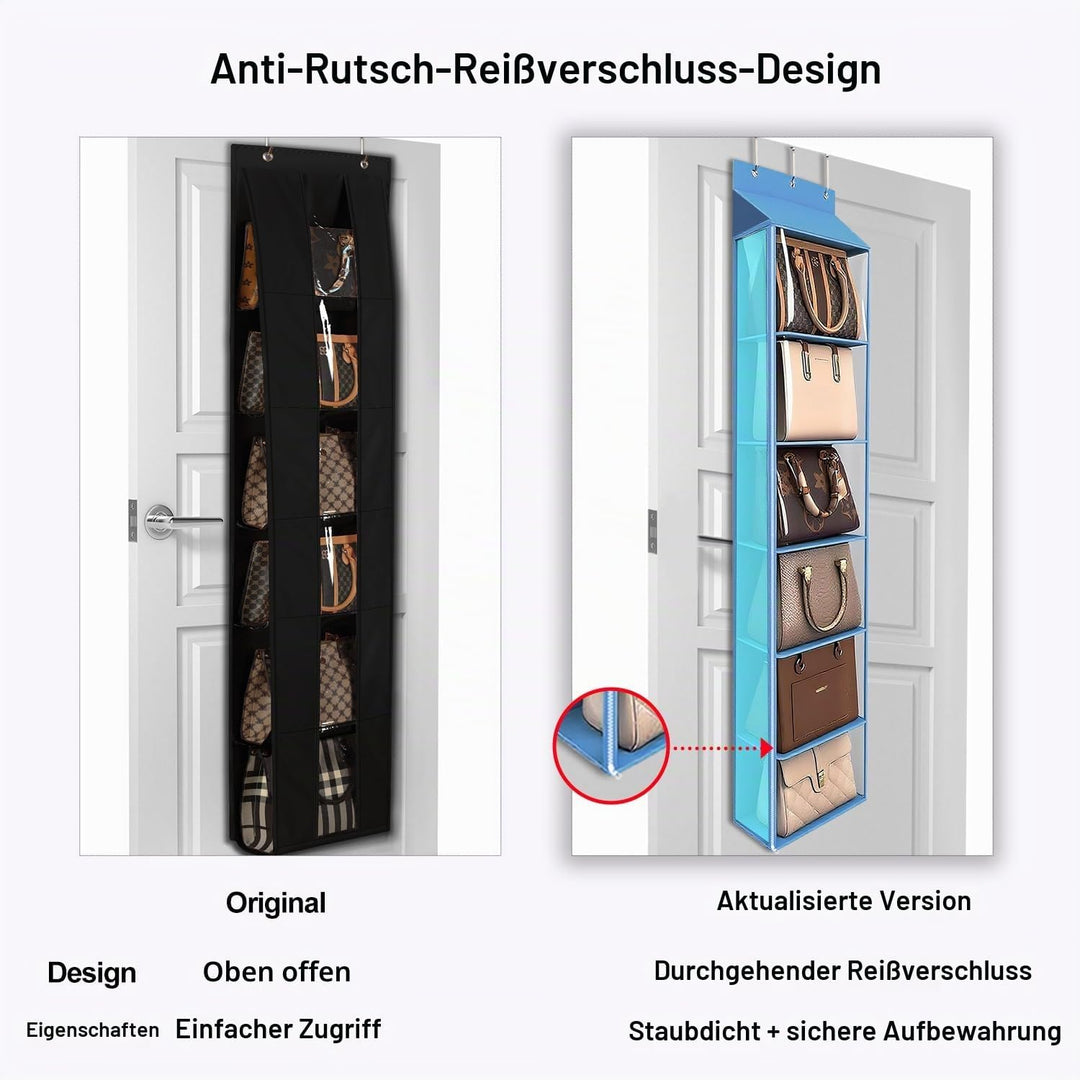 Lirex Geldbörsen-Organizer, 6 Taschen Handtaschen-Organizer mit Reissverschluss zum Aufhängen, für S