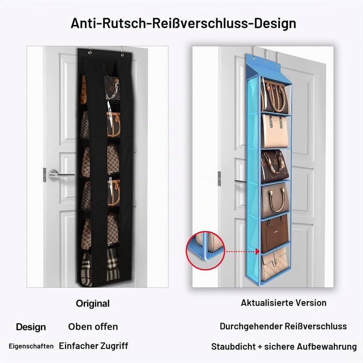 Lirex Geldbörsen-Organizer, 6 Taschen Handtaschen-Organizer mit Reissverschluss zum Aufhängen, für S