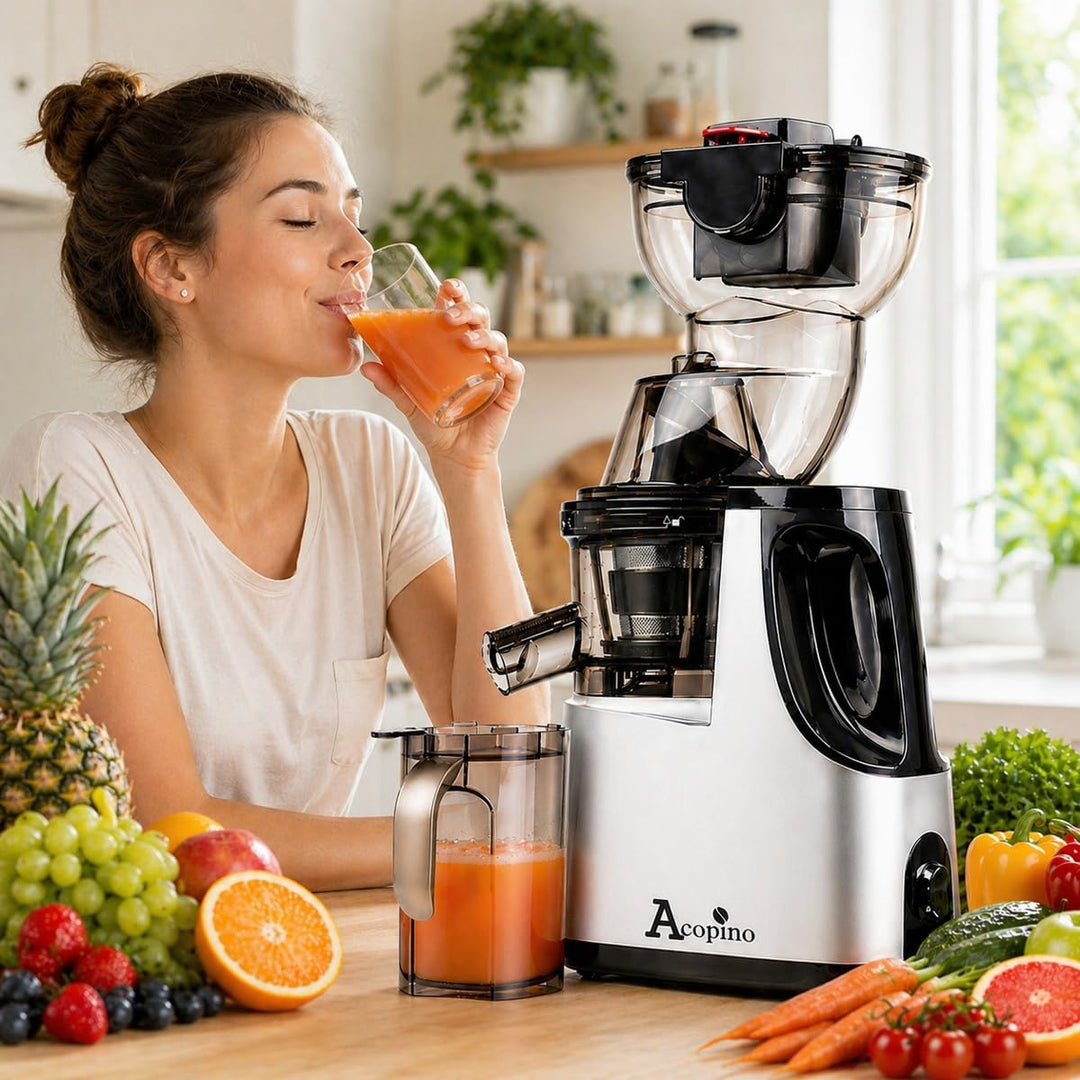 Acopino Delikato Entsafter – Slow Juicer mit leiser Technologie, schonende Saftherstellung für Obst