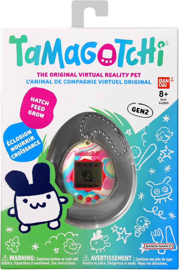 BANDAI-Tamagotchi Virtuelles Haustier, Pastell, Marmor 42973 Pastell-Marmor, Pastell-Marmor