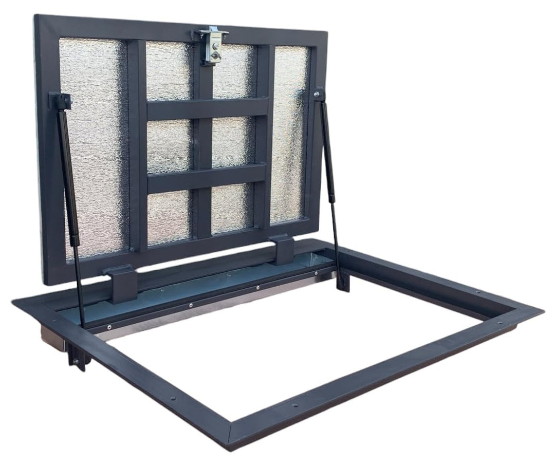 S-Lion Bodenluke Thermo Max 4, 60 x 90 cm, mit Gasfeder, Verriegelung mit Griff & Vierseitiger Dicht