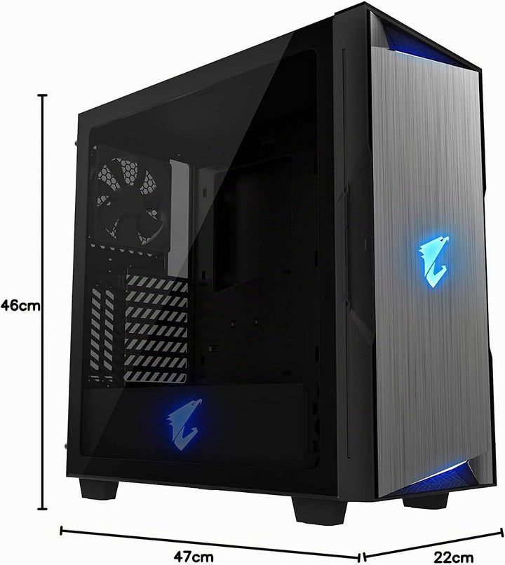 Gigabyte Case|GIGABYTE|AORUS C300 Glass|MidiTower|Not Included|ATX|MicroATX|MiniITX|Colour Black|GB-