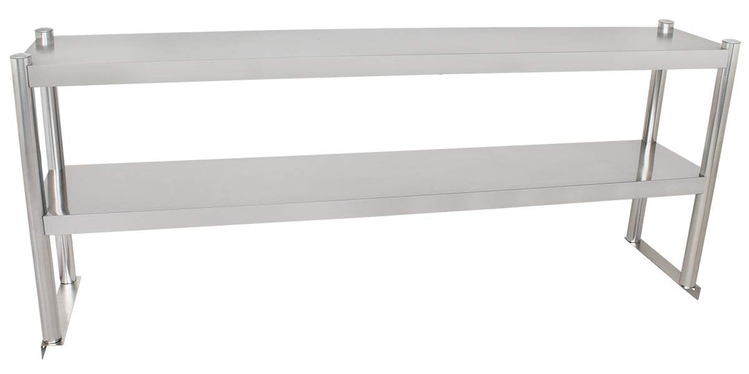 Beeketal 'BTA-150' Küchen Arbeitstisch Aufsatzboard 150 cm aus Edelstahl mit 2 Ablageflächern (Tragk
