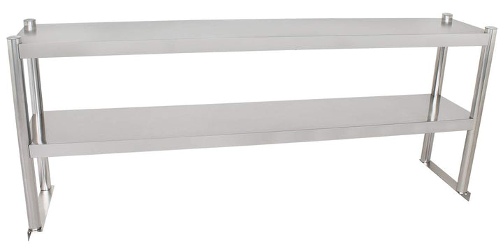 Beeketal 'BTA-150' Küchen Arbeitstisch Aufsatzboard 150 cm aus Edelstahl mit 2 Ablageflächern (Tragk