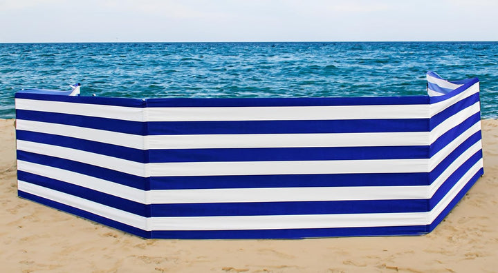 Windschutz Strand, Sichtschutz für Strand, Garten und Camping, Strandwindschutz, Strandzaun weiss-bl