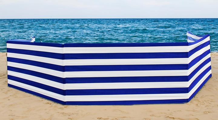 Windschutz Strand, Sichtschutz für Strand, Garten und Camping, Strandwindschutz, Strandzaun weiss-bl