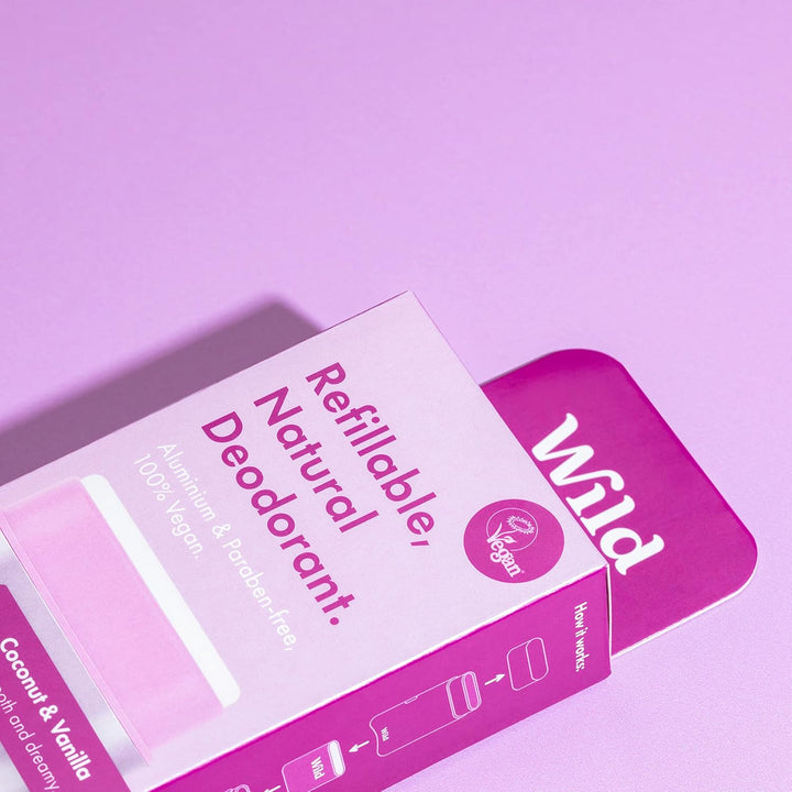 Wild - Natürliches nachfüllbares Deo - Aluminiumsalzfrei - Lang anhaltender Schutz - 100% Inhaltssto