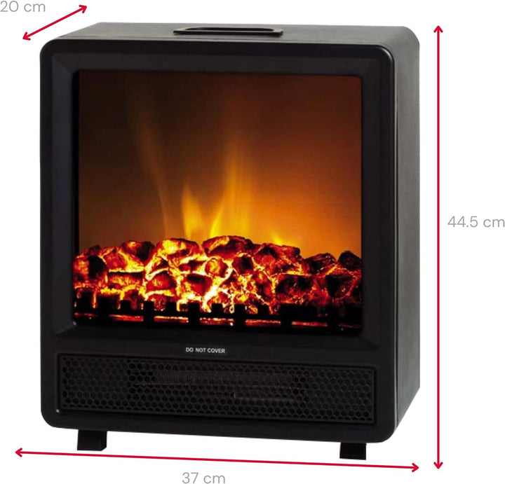 ARDES - AR350 Elektrokamin mit Holzfeuer-Effekt CAMINO' SQUARE, Einstellbarer Elektrokamin mit Flamm