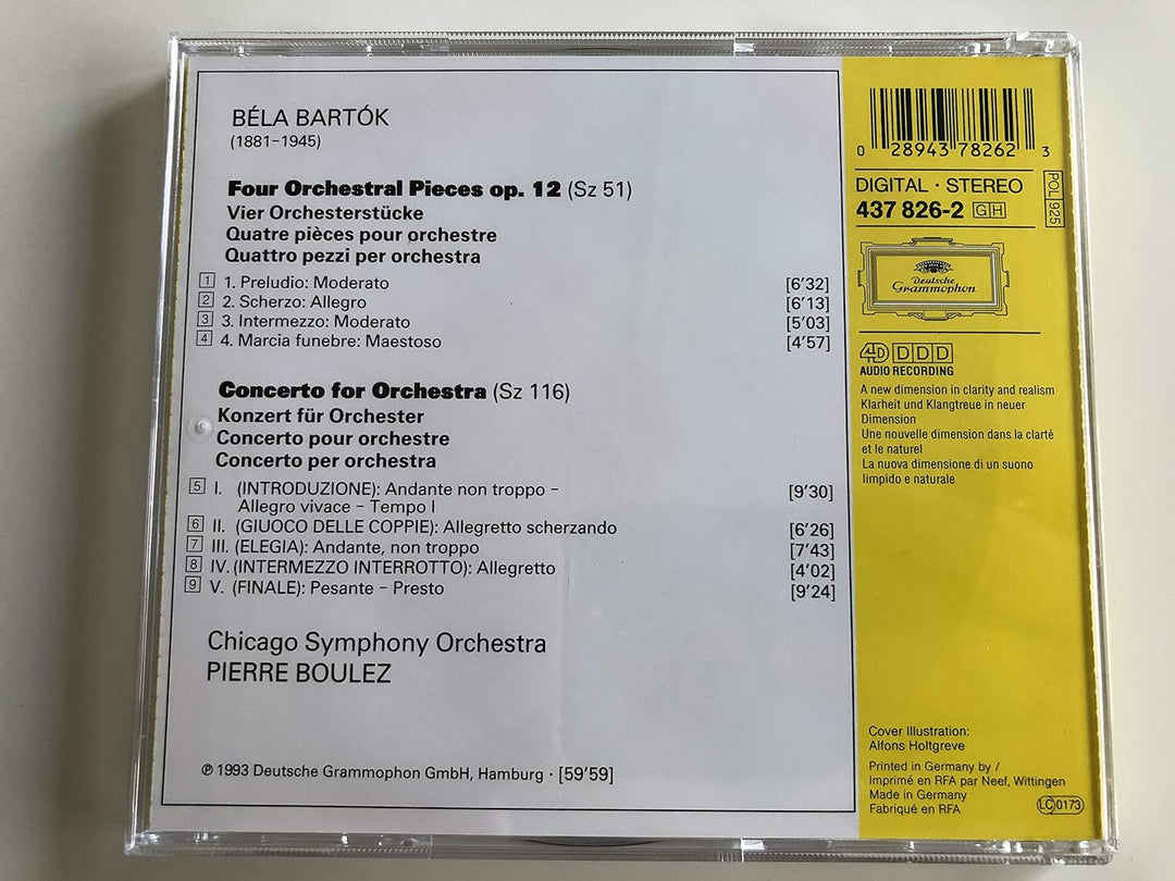 Konzert für Orchester / 4 Orchesterstücke, Audio-CD