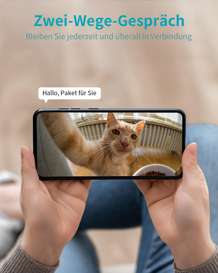 VIM TAG 2,5K Überwachungskamera Innen,5G WLAN Innenkamera, 360° Kamera Überwachung Indoor,AI-Bewegun