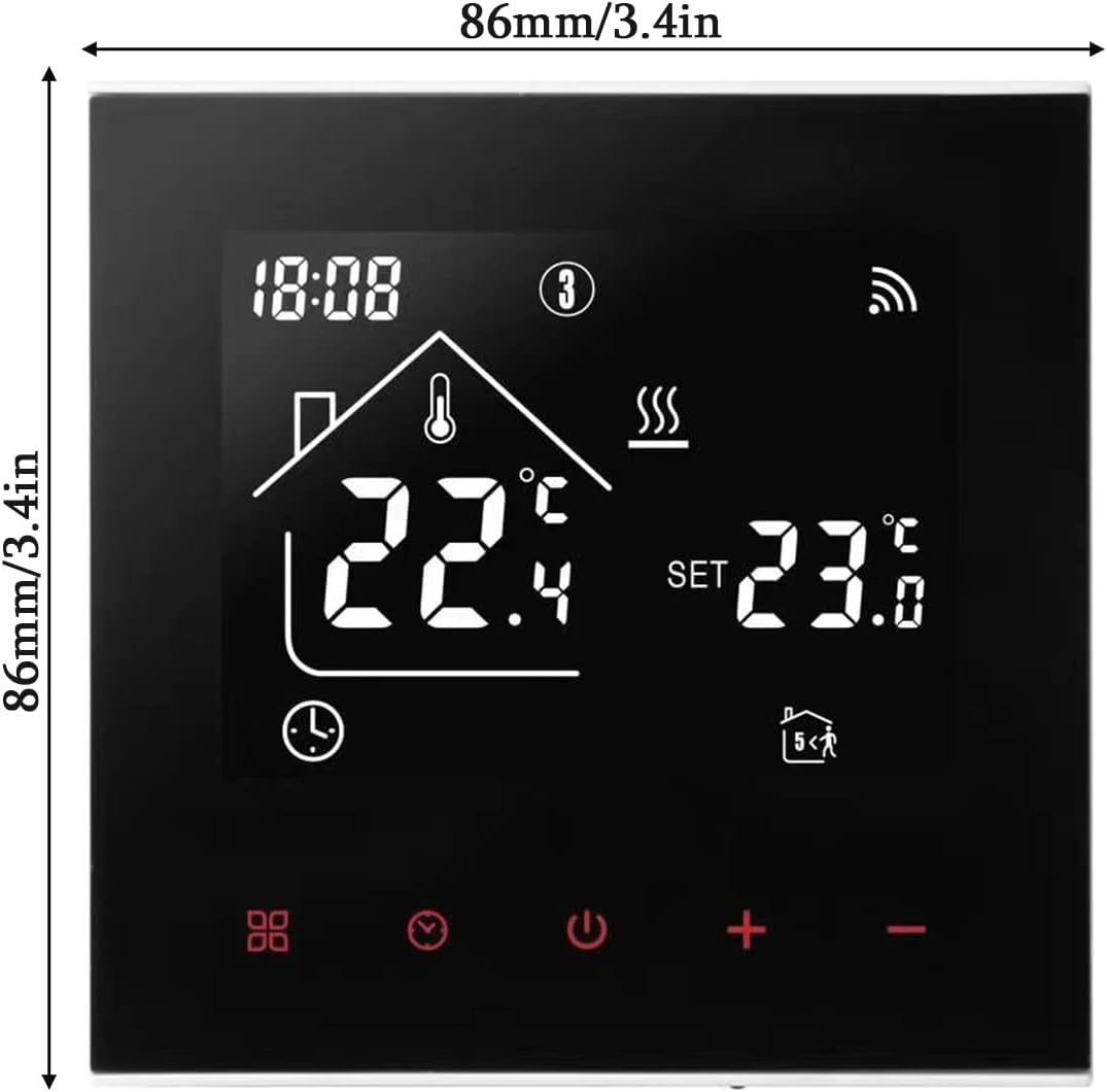 Smart WiFi Thermostat Kesselheizung Fussodenheizung, WiFi Heizungsthermostat LED Display Touchscreen