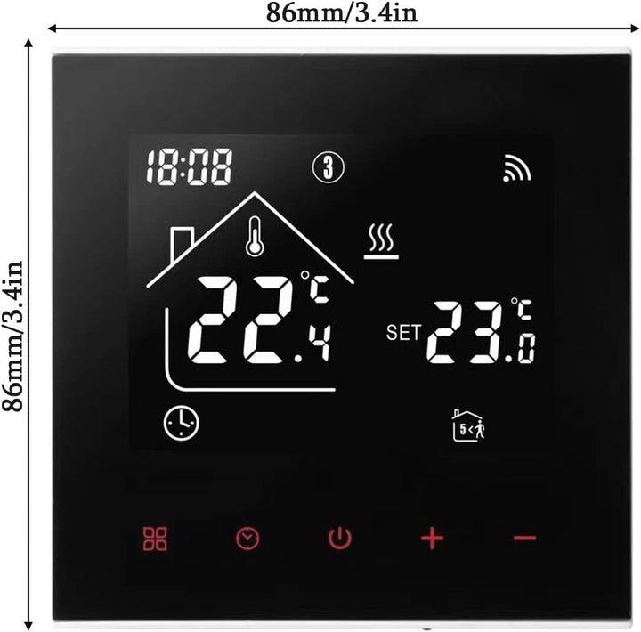 Smart WiFi Thermostat Kesselheizung Fussodenheizung, WiFi Heizungsthermostat LED Display Touchscreen