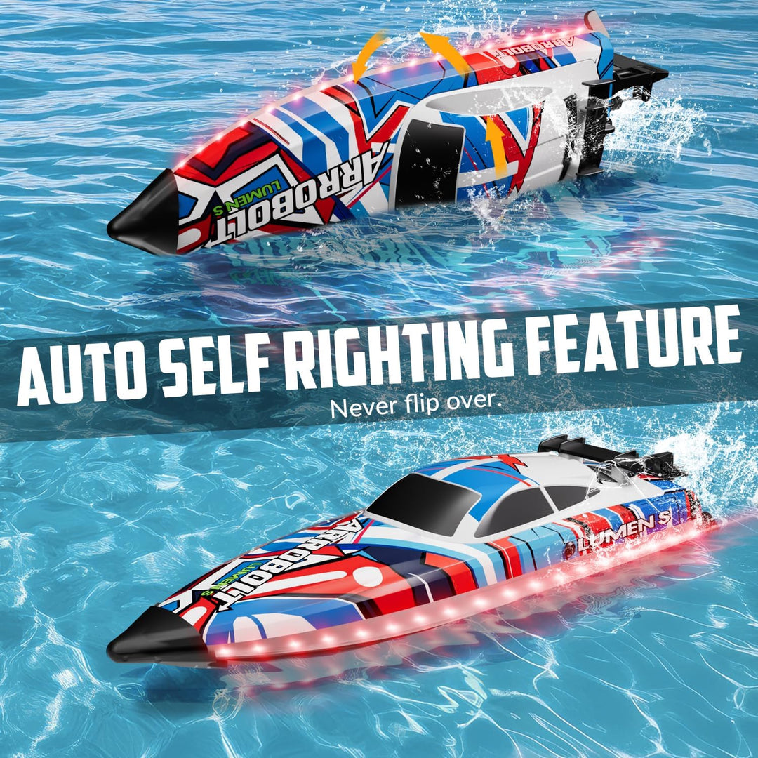 VOLANTEXRC Lumen S, Ferngesteuertes Boot für Pools und Seen, 45+ kmh RC Boot mit Alarmfunktion, 2,4-