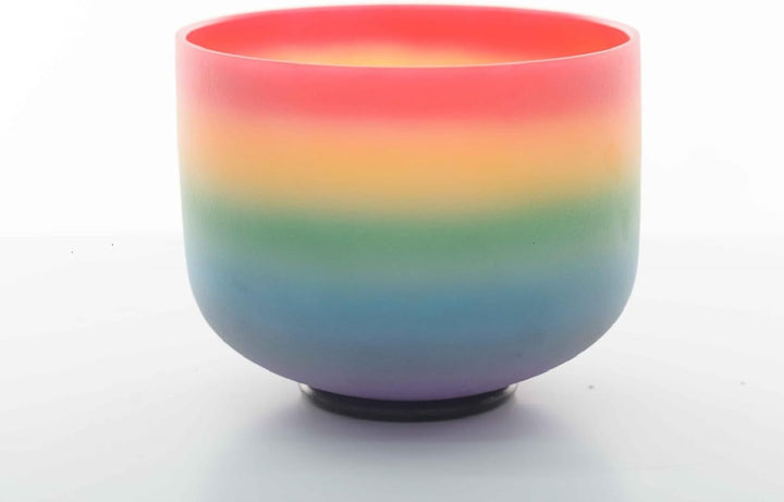 Hye-eun 8zoll Kristall-Klangschale, Crystal Singing Bowl 528Hz C Note Regenbogen Quarz Klangschalen