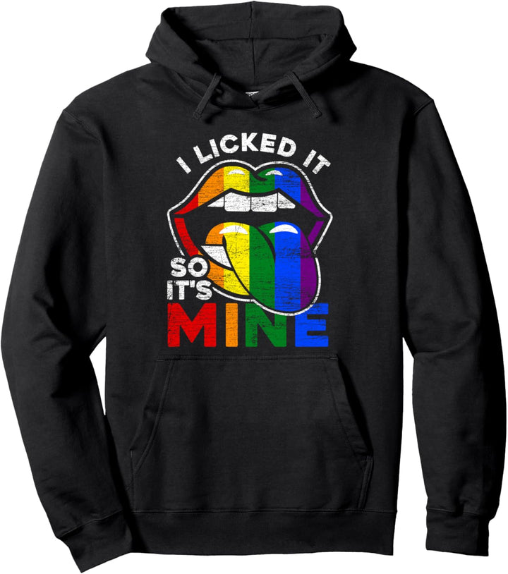 Regenbogen Lippen Gay Pride Lustiger Spruch LGBT Pullover Hoodie