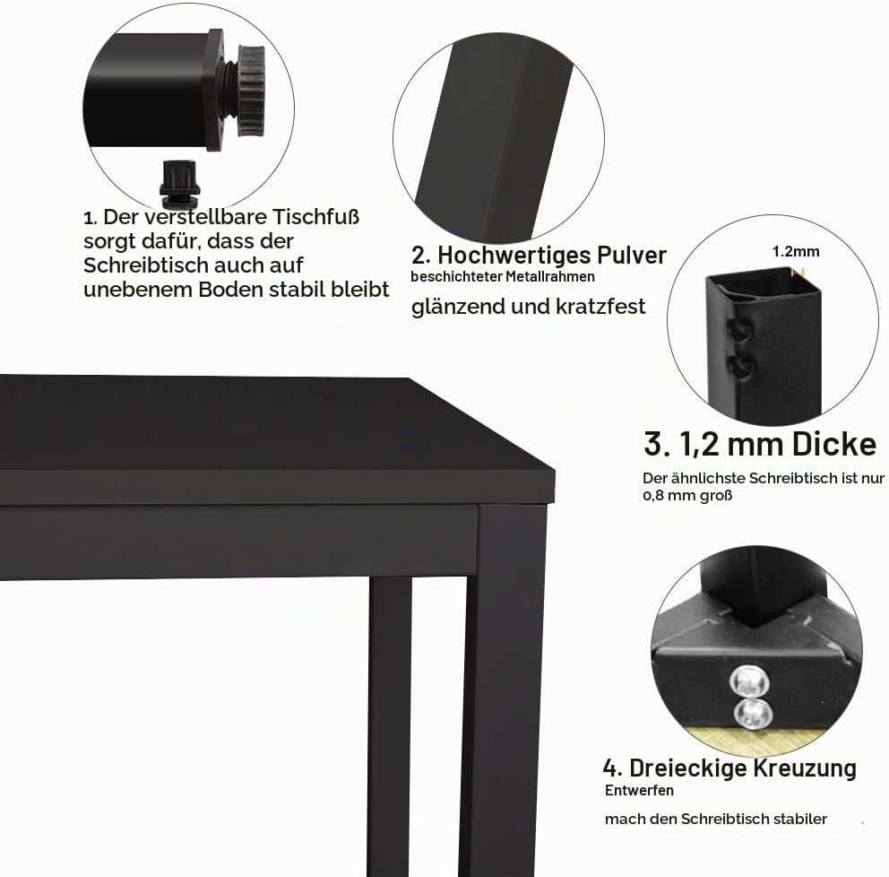 sogesfurniture Schreibtisch Computertisch Büromöbel PC Tisch, Stabil Bürotisch Arbeitstisch Esstisch