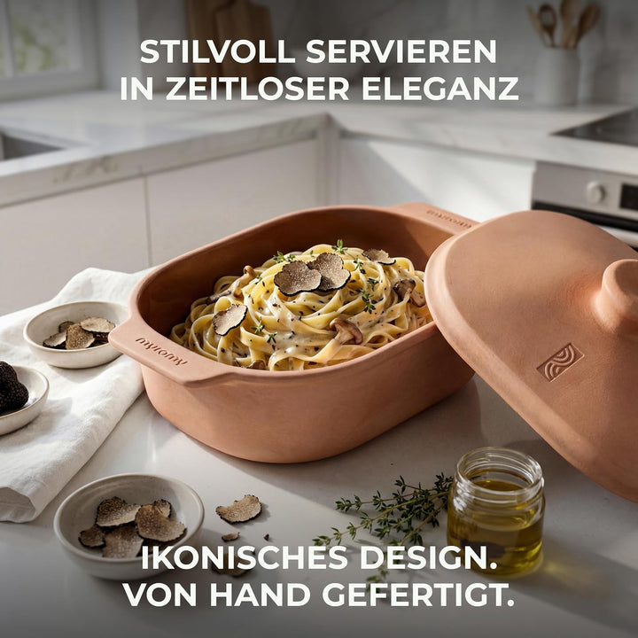 myromy® Multi-Bräter 3,5 L – Bräter &amp; Brotbackform aus Keramik – Signature