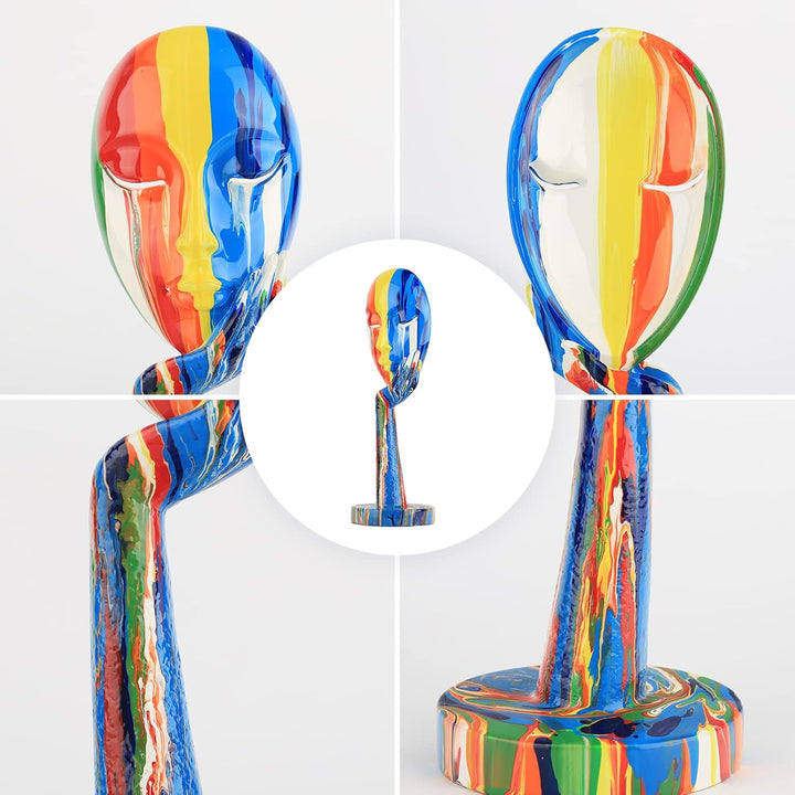 Bunte weibliche Gesichts-Kunst Statue Denker Dame Skulptur Abstrakte Figur Handwerk Dekoration Home
