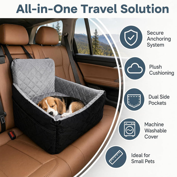 Hunde Autositz, Plüsch Hundesitz Auto für kleine Hunde bis zu 9 kg, Hundebox Auto mit Aufbewahrungst