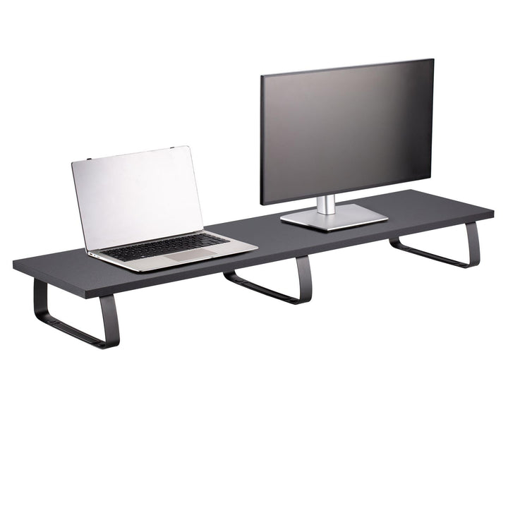 IDIMEX Monitorständer Milford - Desktop-Organizer, Schwarz, 100x27x13 cm, Belastbar bis 20kg, Modern