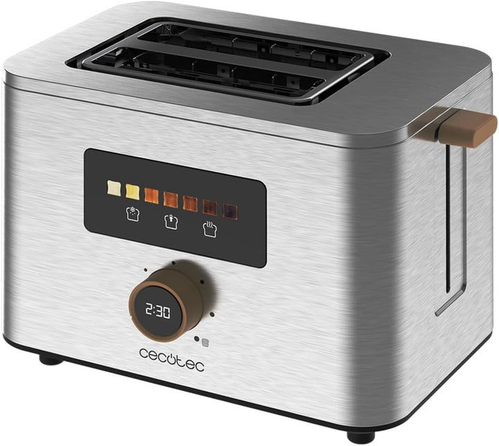 Cecotec Vertikaler Toaster mit 2 Kurzschlitzen Touch&Toast Double, 950 W, 2 Scheiben Brot, Extra bre