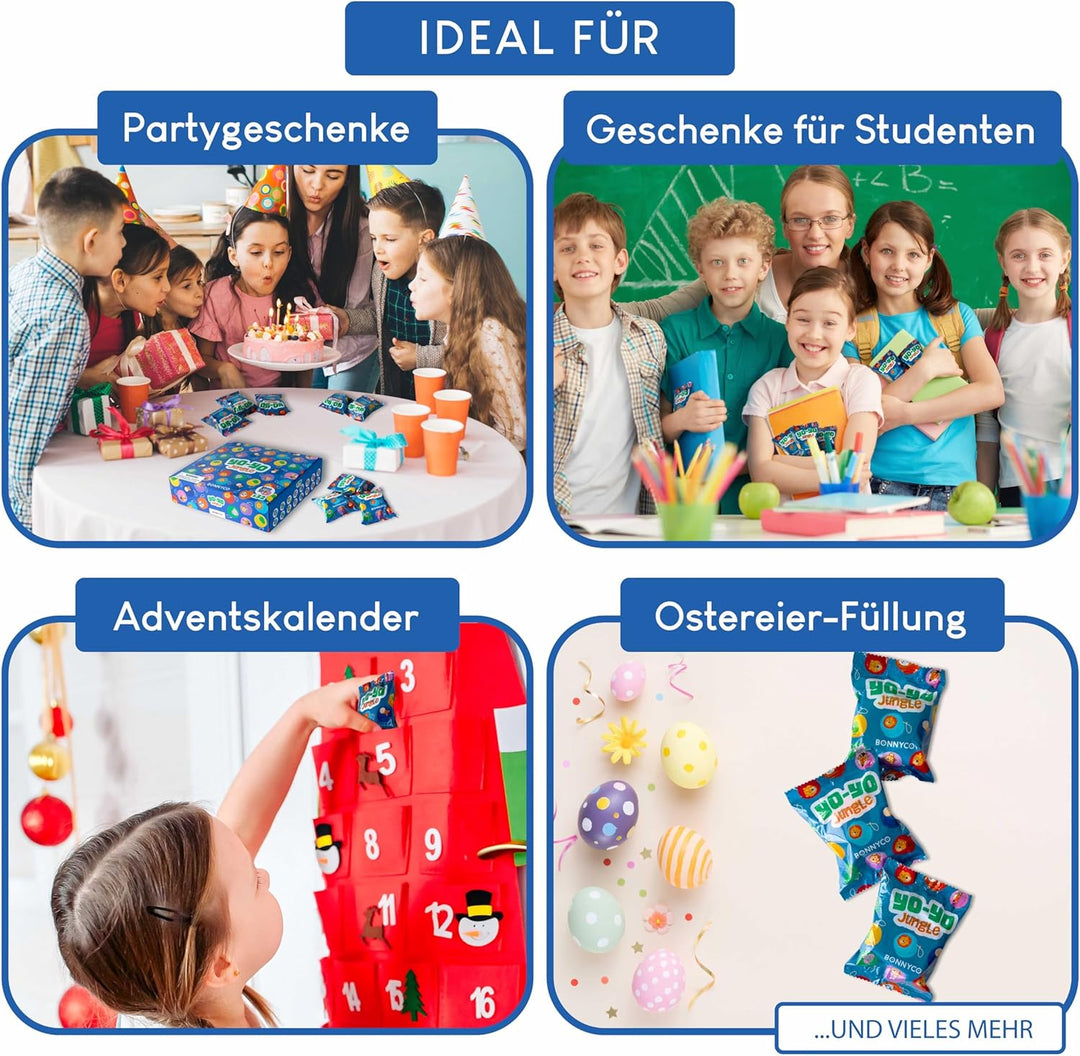 BONNYCO JoJo Kinder Mitgebsel Kindergeburtstag Gastgeschenke Tiere 32 Stück. JoJo Holz, Kleine Gesch