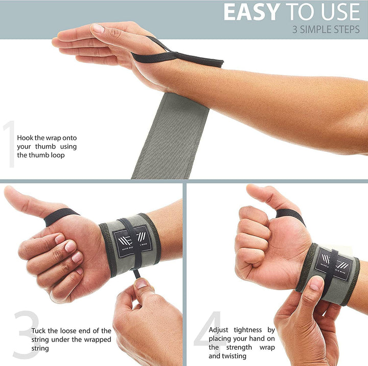 WARM BODY COLD MIND Premium Wrist Wraps für Gewichtheben, Handgelenkstütze für Fitness, Weightliftin