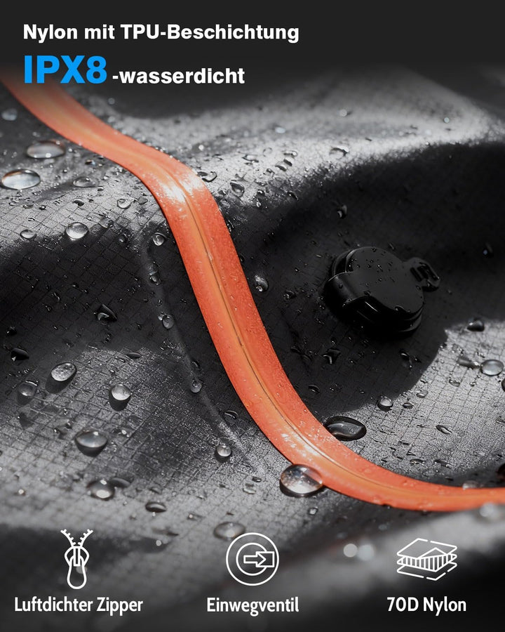 Zurligi Vakuumbeutel Reise Set mit Pumpe, wiederverwendbar, reissfestes Nylon, wasserdichter Vakuum-