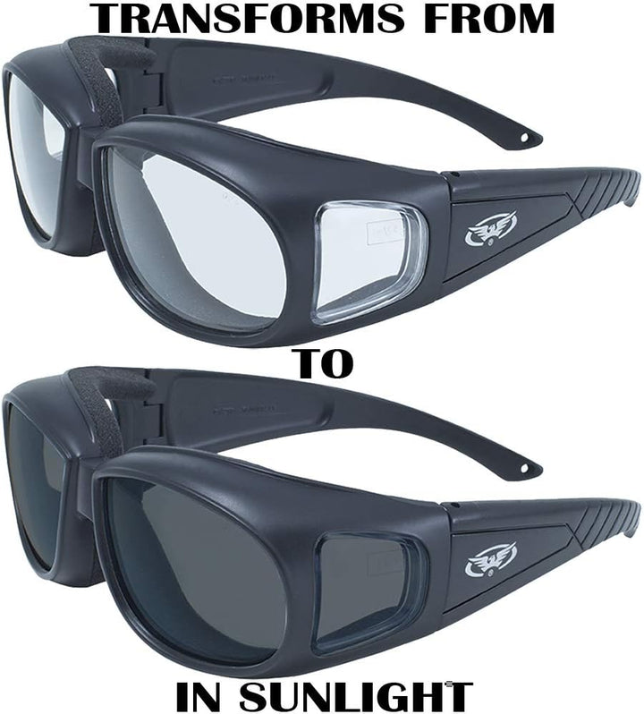 Global Vision Outfitter Motorcycle Glasses (Black Frame/Clear-Smoke Lens)