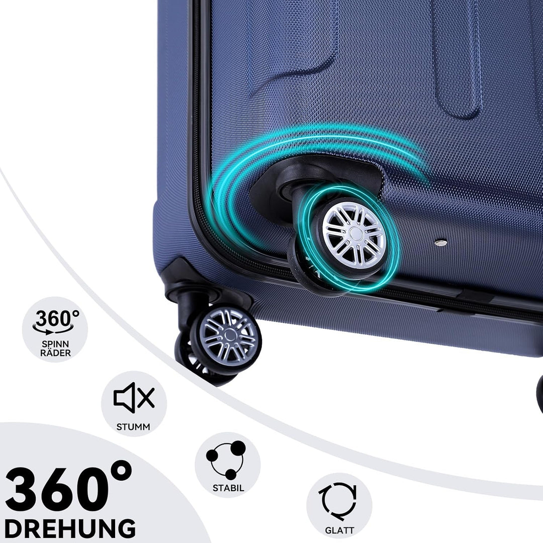 BEIBYE 2045 Zwillingsrollen 3tlg. Reisekoffer Koffer Kofferset Trolleys Hartschale in 20 Farben (Dun