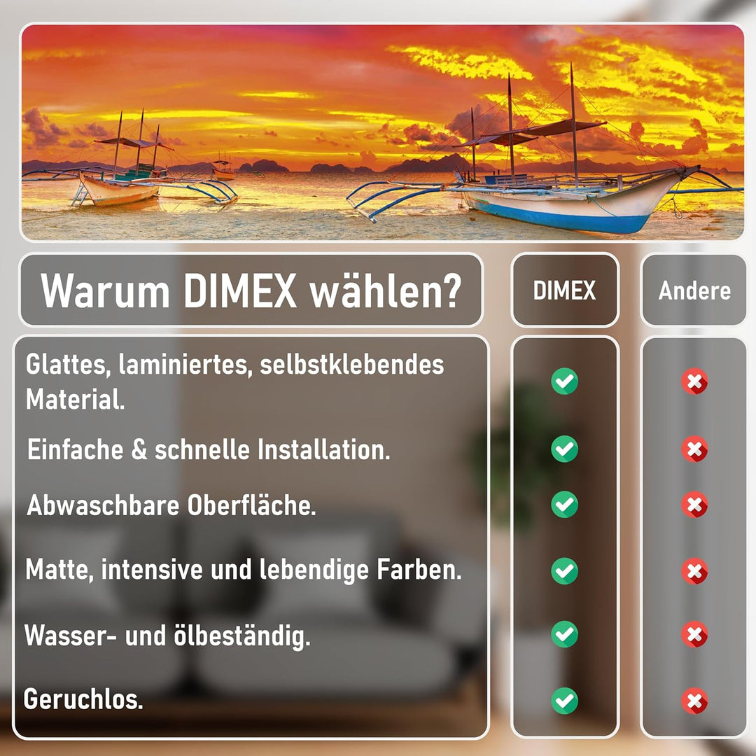 DIMEX Küchenrückwand Folie selbstklebend Schiff | Klebefolie - Dekofolie - Spritzschutz für Küche |