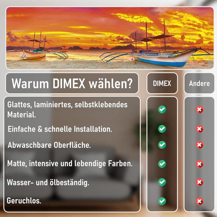 DIMEX Küchenrückwand Folie selbstklebend Schiff | Klebefolie - Dekofolie - Spritzschutz für Küche |