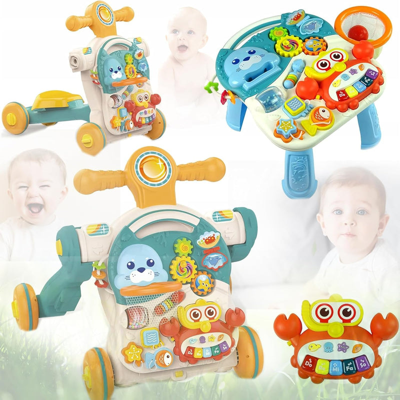 COIL Lauflernwagen Baby 5-in-1 Lauflernhilfe, Laufhilfe Baby Walker Lernspielzeug mit Musik und Lich