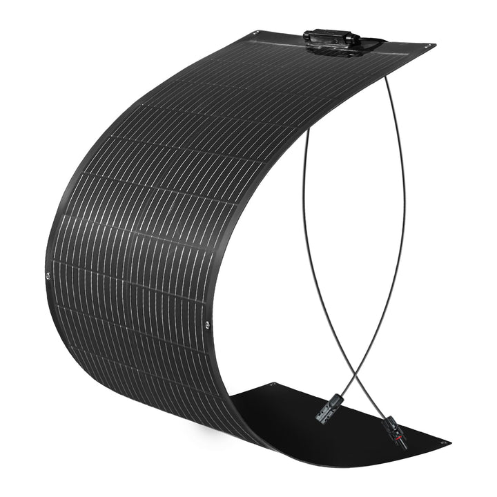 WUZECK Solarpanel Flexibel 100W Schwarz, 12V Monokristallines Flexibles Solarpanel Wohnmobil 100Watt