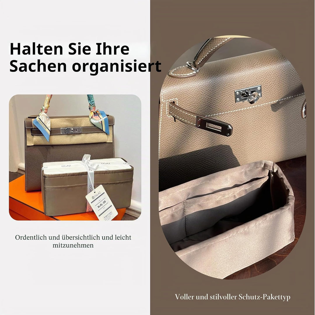 DGAZ Seide Tasche Organizer Einsatz, Organizer Innentaschen für Kelly Pochette/Mini/25/28/32/35, Tas
