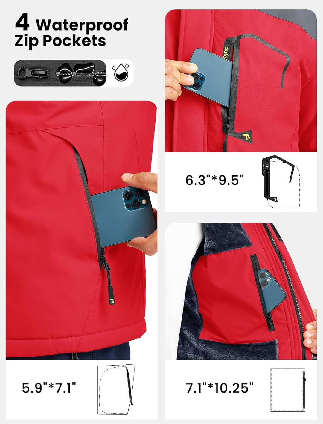 Herren Winter Fleecejacke Warm Jacke Softshelljacke Atmungsaktiv Outdoor Skijacke Winddichte Wasserd