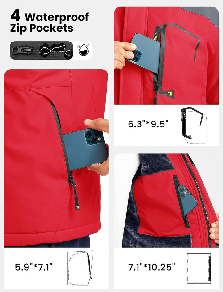 Herren Winter Fleecejacke Warm Jacke Softshelljacke Atmungsaktiv Outdoor Skijacke Winddichte Wasserd