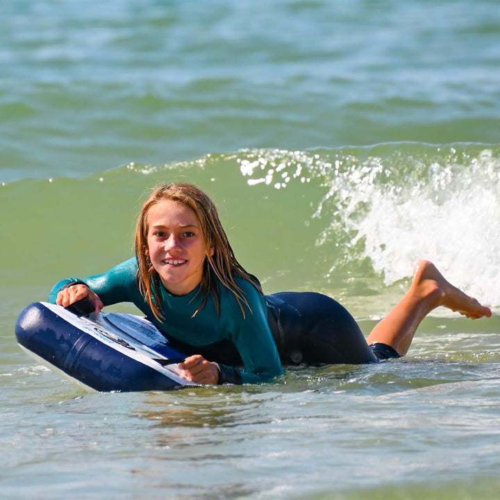 F2 Inflatable Body Board aufblasbares Boogie Board Air 3,7 Blau für Kinder und Erwachsene Skimboard